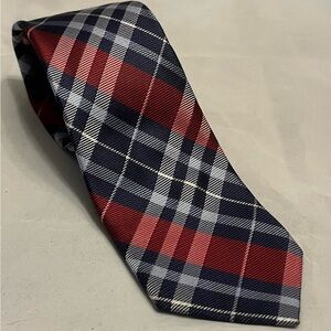 Jos. A. Bank Red, Navy & White Plaid Travelers Men's Tie 60x3.25"
